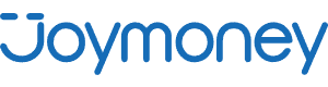 Joymoney Логотип Joy.money прописными буквами с первой частью названия темно-синим цветом и второй – голубым